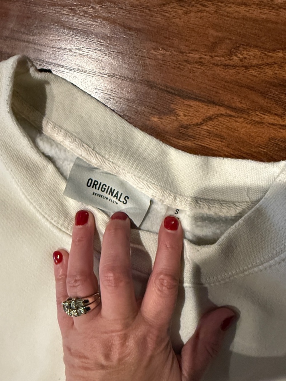 Men’s Crewneck Sweatshirt in Off-White - Picture 4 of 5